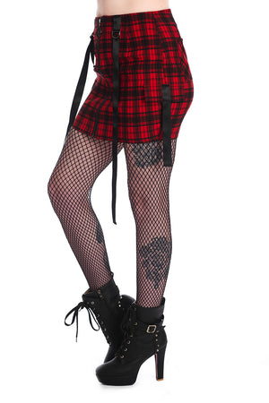 Red Check Kamala Strappy Skirt