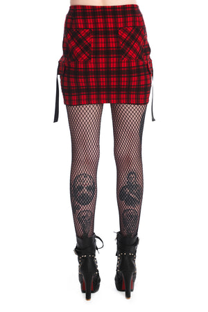 Red Check Kamala Strappy Skirt