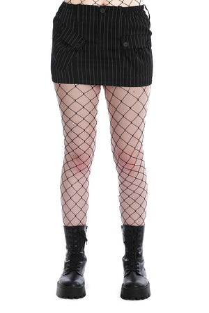 Black Eudora Pinstripe Mini Skirt