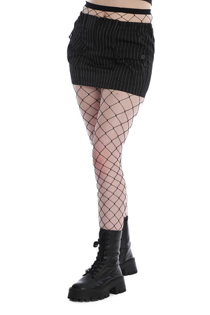 Black Eudora Pinstripe Mini Skirt