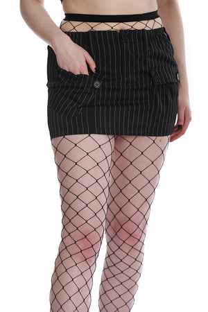 Black Eudora Pinstripe Mini Skirt