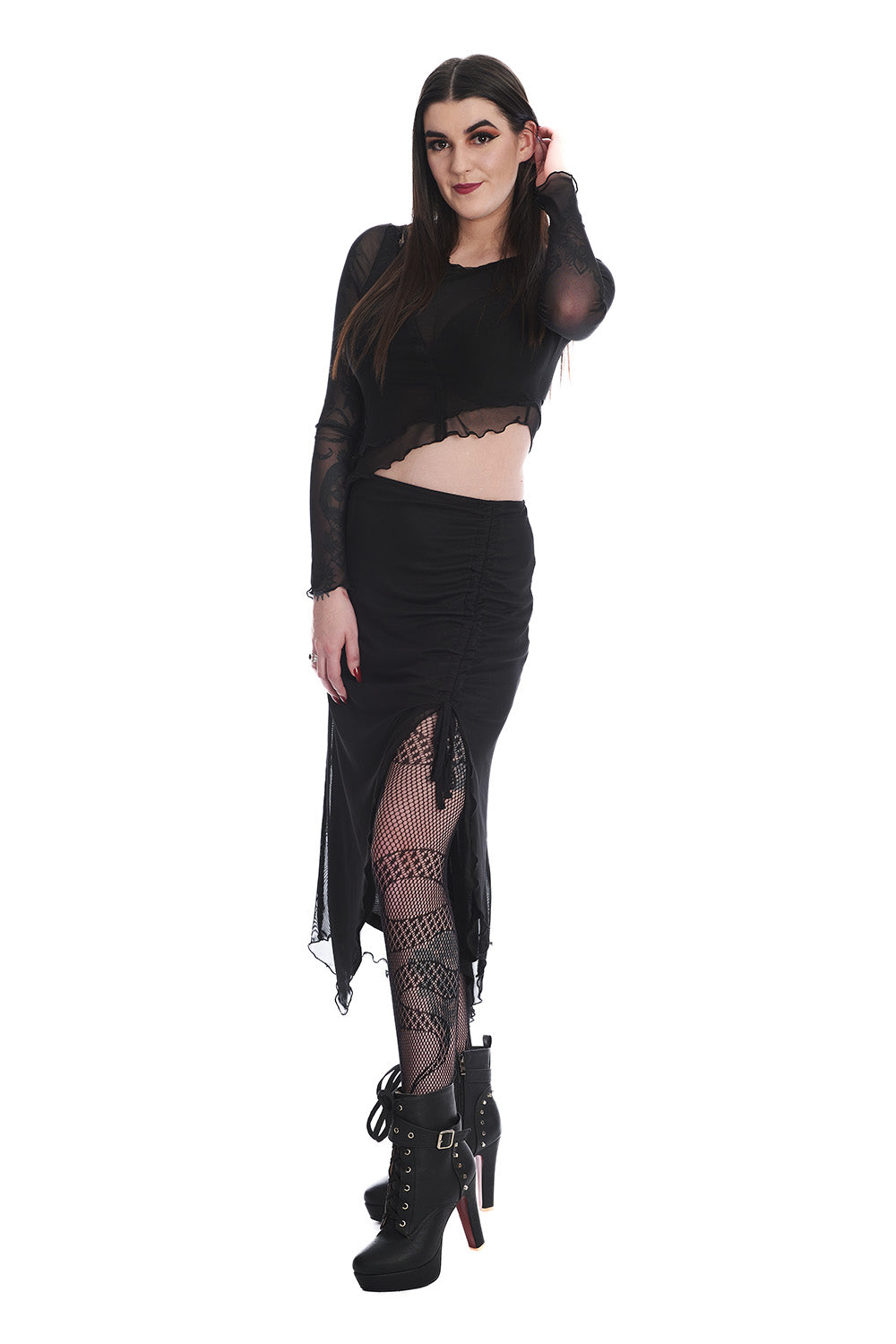 Umbra Mesh Ruched Skirt