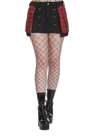 Black & Red Punked-out Mini Skirt