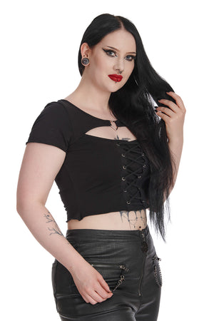 Through The Darkness Corsette Lace Top