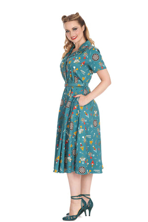 Keep Em Flying Button Swing Dress