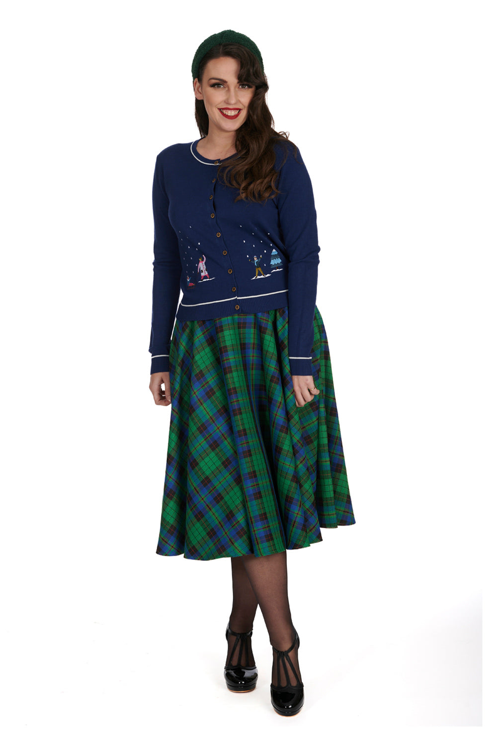 Winter Check Swing Skirt