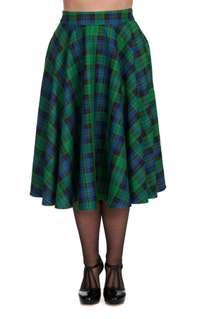 Winter Check Swing Skirt