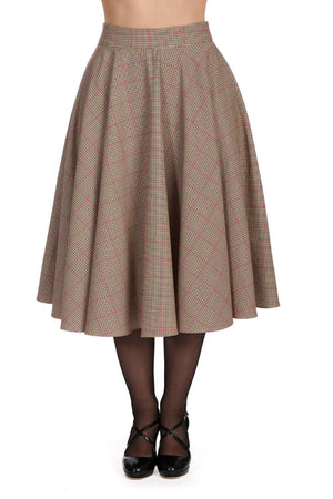 Pink Check Please Swing Skirt