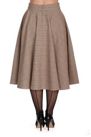 Pink Check Please Swing Skirt