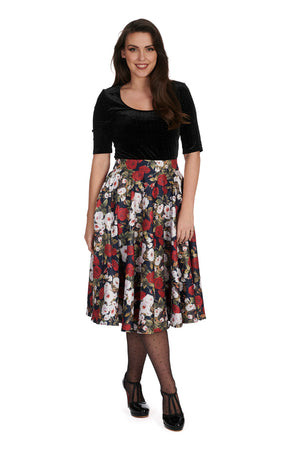 Dark Rose Swing Skirt