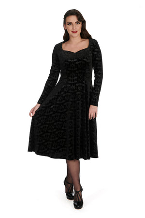 Velvet Bat Fit & Flare Dress