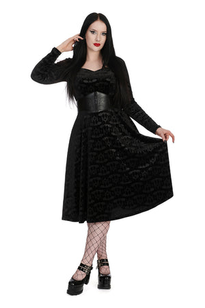 Velvet Bat Fit & Flare Dress