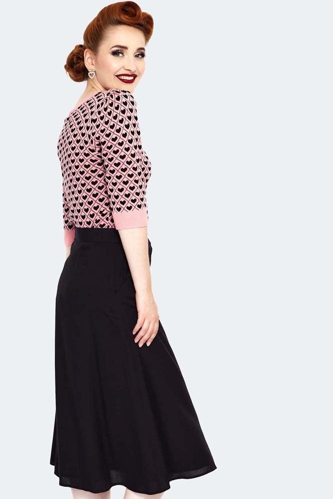 Black heart midi outlet skirt