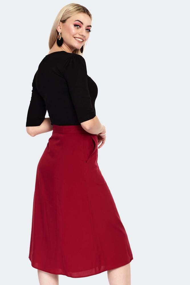 Heart Button Midi Skirt