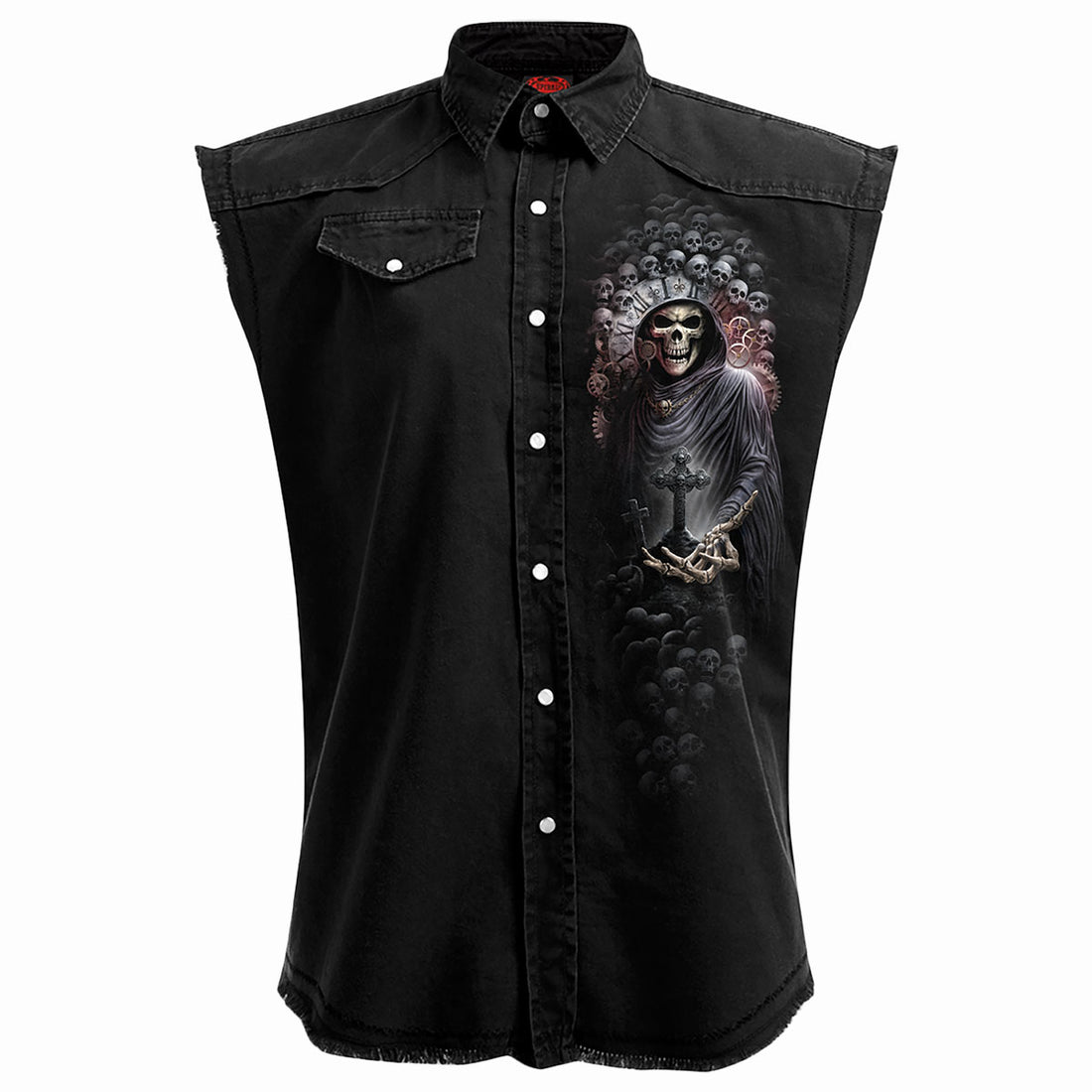 Reaper Time - Sleeveless Stone Washed Worker Black