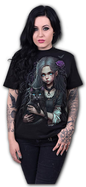 Goth Familiar - Front Print T-Shirt Black