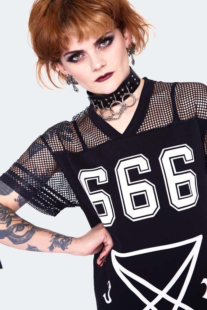 666 Pendent and Chain Emo Goth Cool Fashion Rock Tattoo 