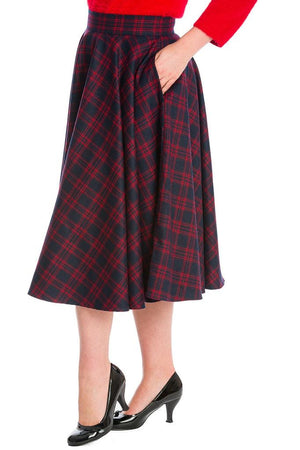 Adore Her Check Skirt-Banned-Dark Fashion Clothing