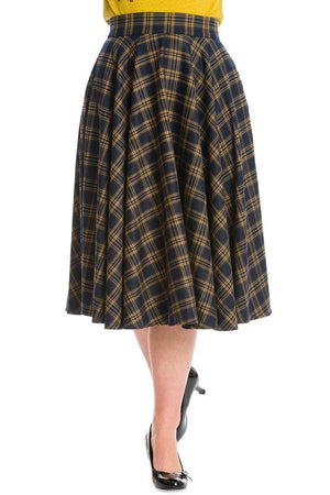 Adore Her Check Skirt-Banned-Dark Fashion Clothing