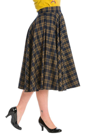 Adore Her Check Skirt-Banned-Dark Fashion Clothing