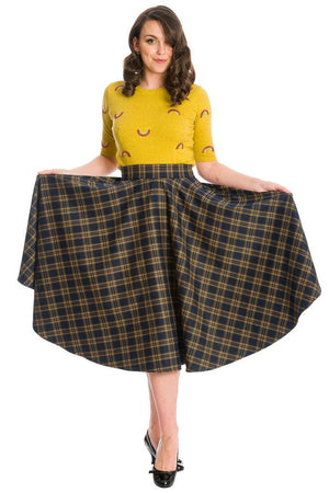 Adore Her Check Skirt-Banned-Dark Fashion Clothing