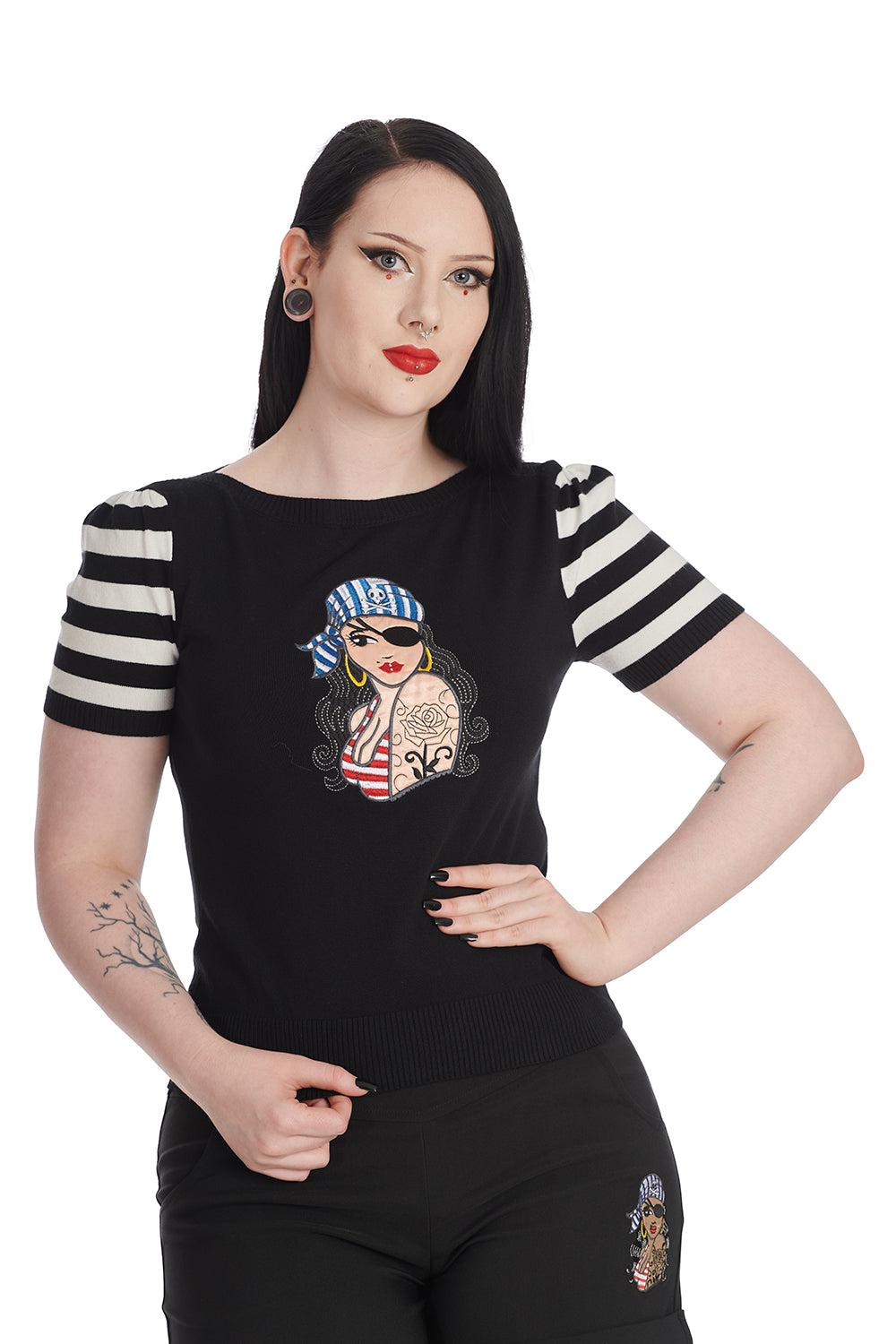 Anchor Pin Up Jumper-Banned-Dark Fashion Clothing