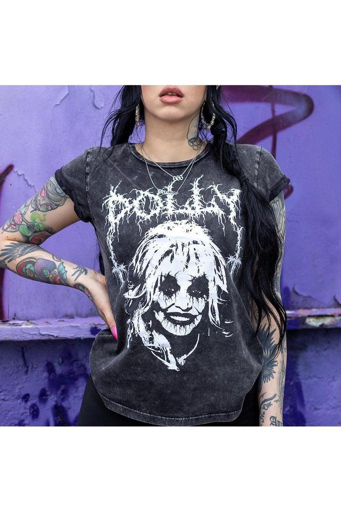 BM Dolly Rolled Sleeve Tee by Toxico - Dark Fashion Clothing