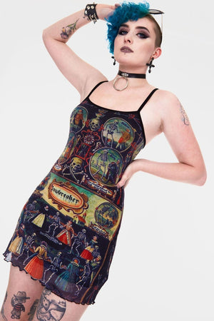 Dancing with the Dead Mini Dress-Jawbreaker-Dark Fashion Clothing