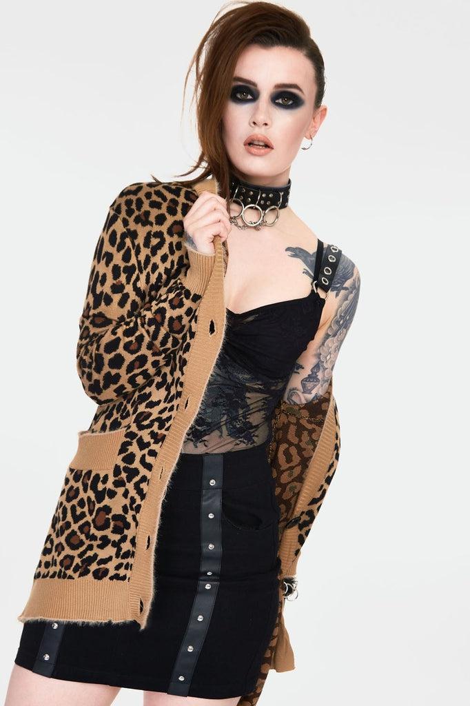 Oversized leopard print outlet cardigan