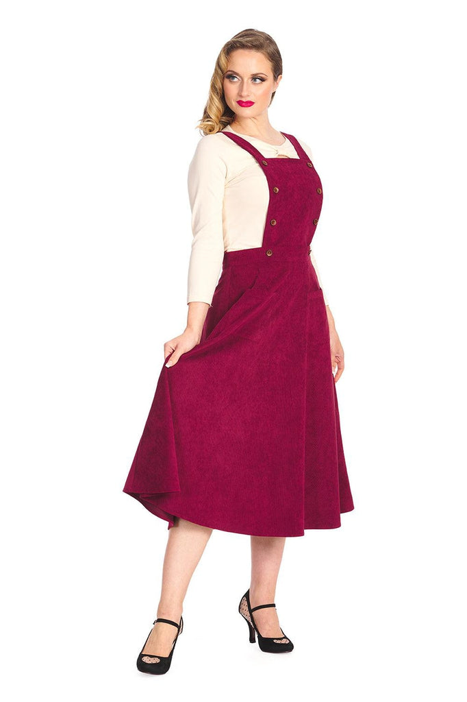 Maroon pinafore outlet dress