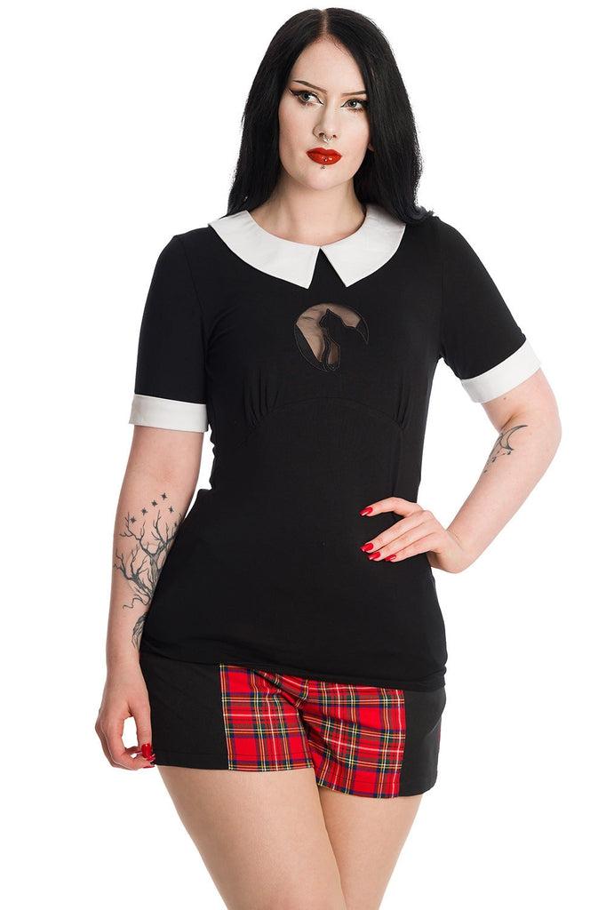 Moonlight Cat Top-Banned-Dark Fashion Clothing