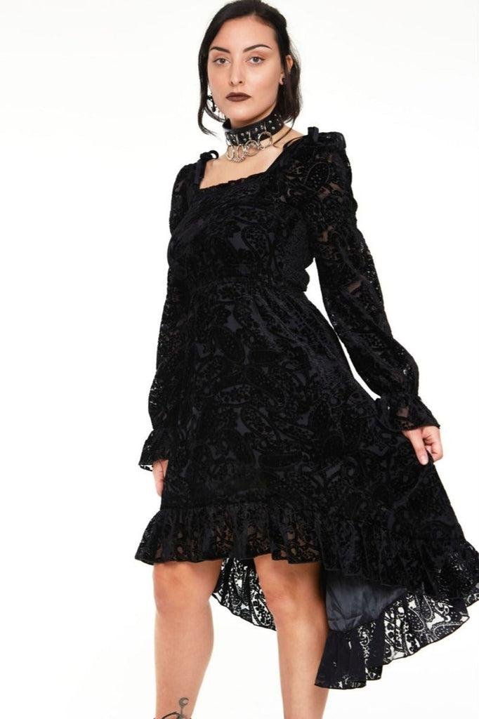 Paisley Burnout High Low Dress