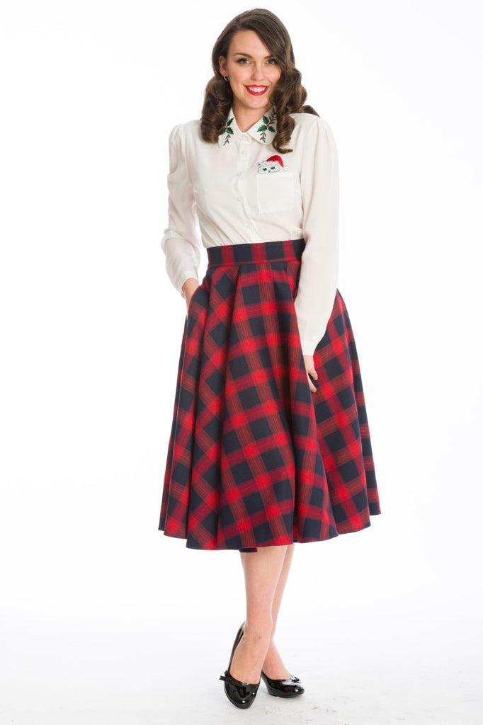 Check shop swing skirt