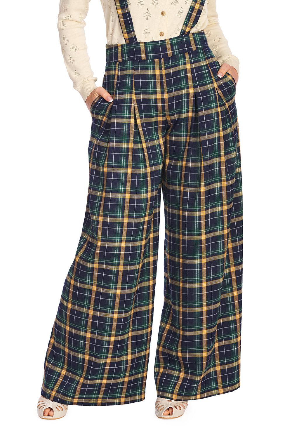 Banned Suspenders Palazzo Trousers Diamond