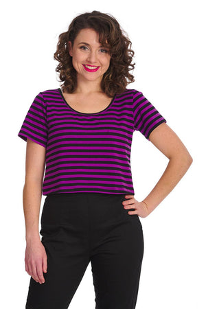 Sweet Yet Spooky Stripe Top-Banned-Dark Fashion Clothing