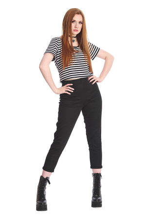 Sweet Yet Spooky Stripe Top-Banned-Dark Fashion Clothing