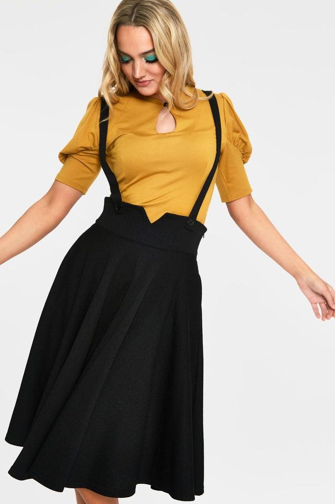 Black overall skirt on sale yellow