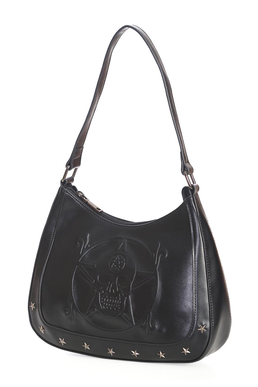 Banned White Magic Skull Shoulder Bag Dark Fashion Clothing