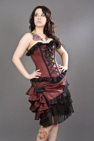 Alice Overbust Gothic Corset In Taffeta-Burleska-Dark Fashion Clothing