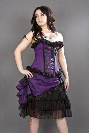 Alice Overbust Gothic Corset In Taffeta-Burleska-Dark Fashion Clothing