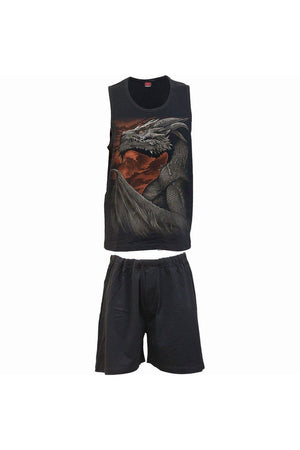 Breaking Out - 4pc Mens Gothic Pyjama Set-Spiral-Dark Fashion Clothing