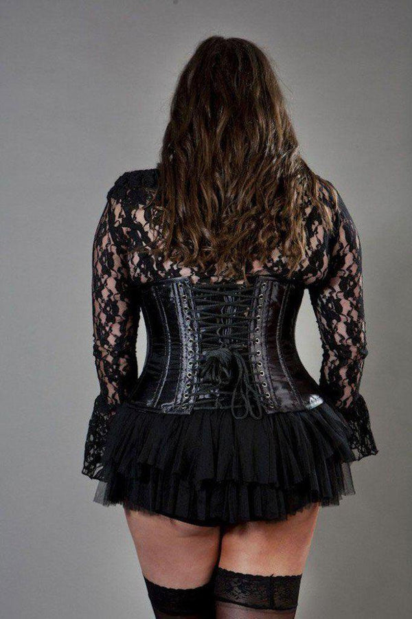 Burleska Candy underbust steel boned waist training corset in black –  Another Way of Life