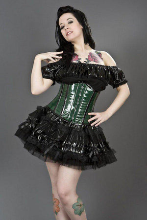 Candy Underbust Steel Boned Corset In PVC-Burleska-Dark Fashion Clothing