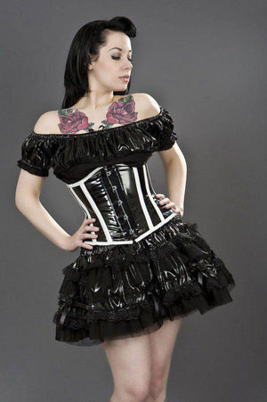 Candy Underbust Steel Boned Corset In PVC-Burleska-Dark Fashion Clothing