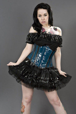 Candy Underbust Steel Boned Corset In PVC-Burleska-Dark Fashion Clothing