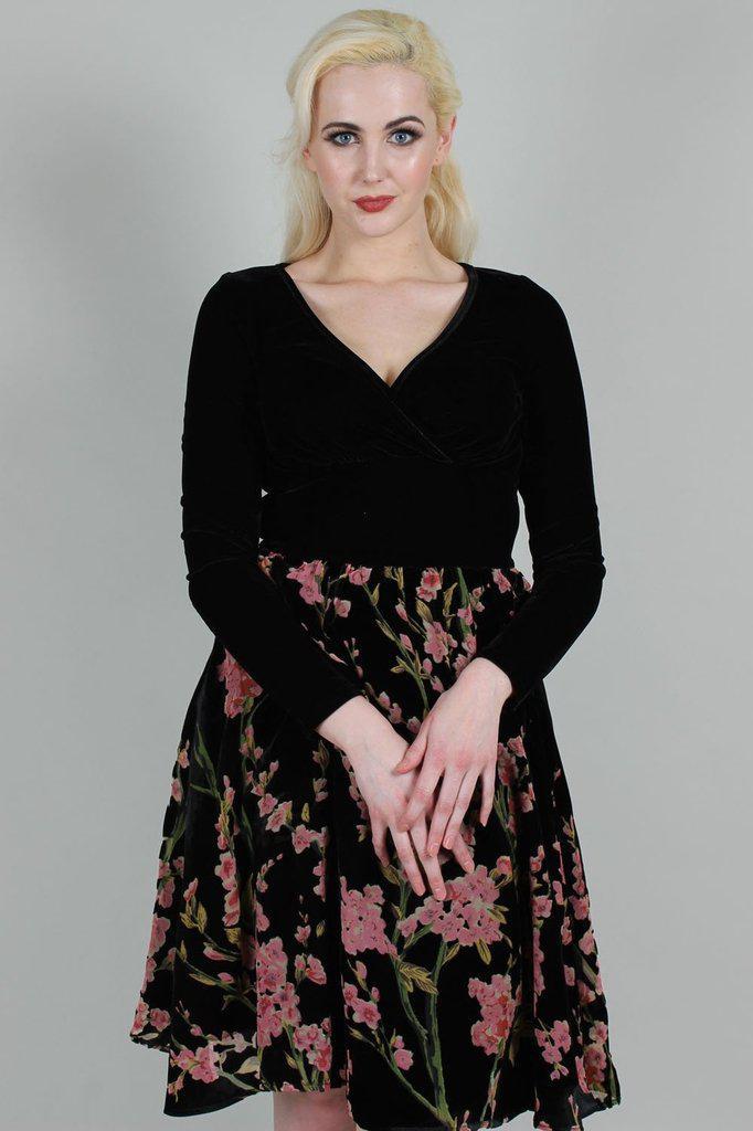 Velvet and chiffon dress sales