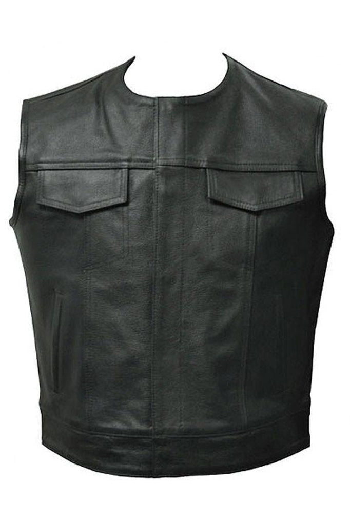 Skintan Leather Classic Cut-Off Outlaw Vest - Opie - Dark Fashion Clothing