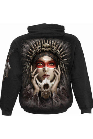 Cry of The Wolf - Hoody Black-Spiral-Dark Fashion Clothing