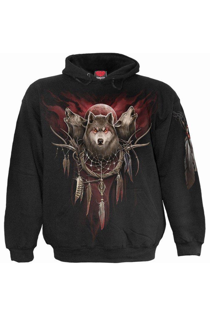 Cry of The Wolf - Hoody Black-Spiral-Dark Fashion Clothing