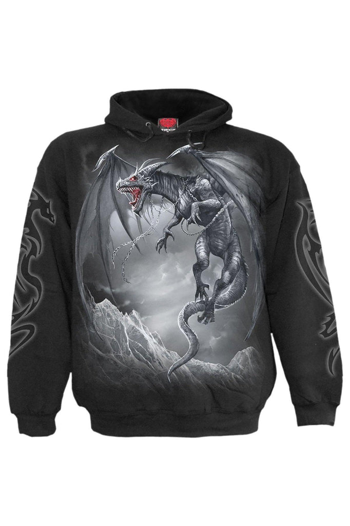 Dragon'S Cry - Hoody Black-Spiral-Dark Fashion Clothing